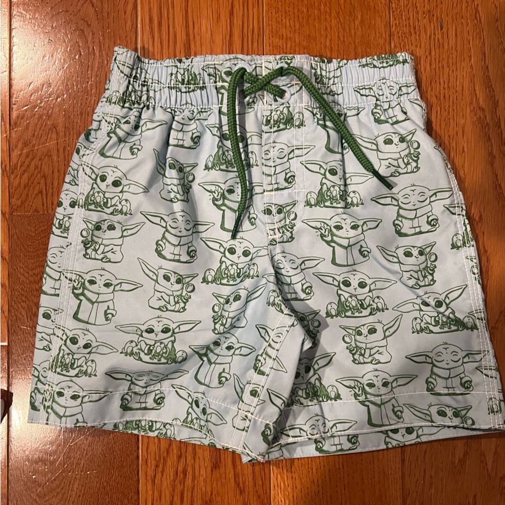 GAP Star Wars Green and White Swim Set like new - Picture 5 of 7